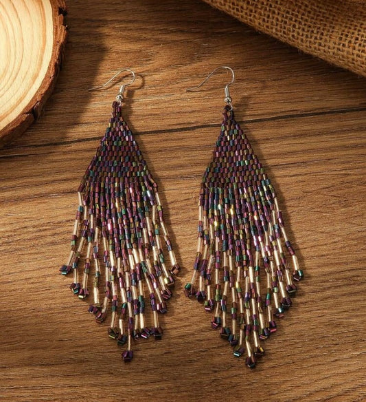 Beaded Boho Colorful Earrings