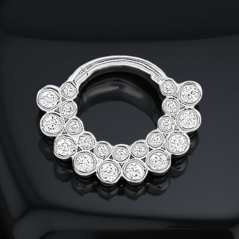 1 PC 925 Sterling Silver double Row CZ