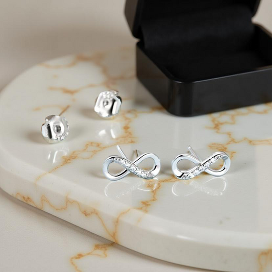 925 Sterling Silver Infinite Stud Earrings