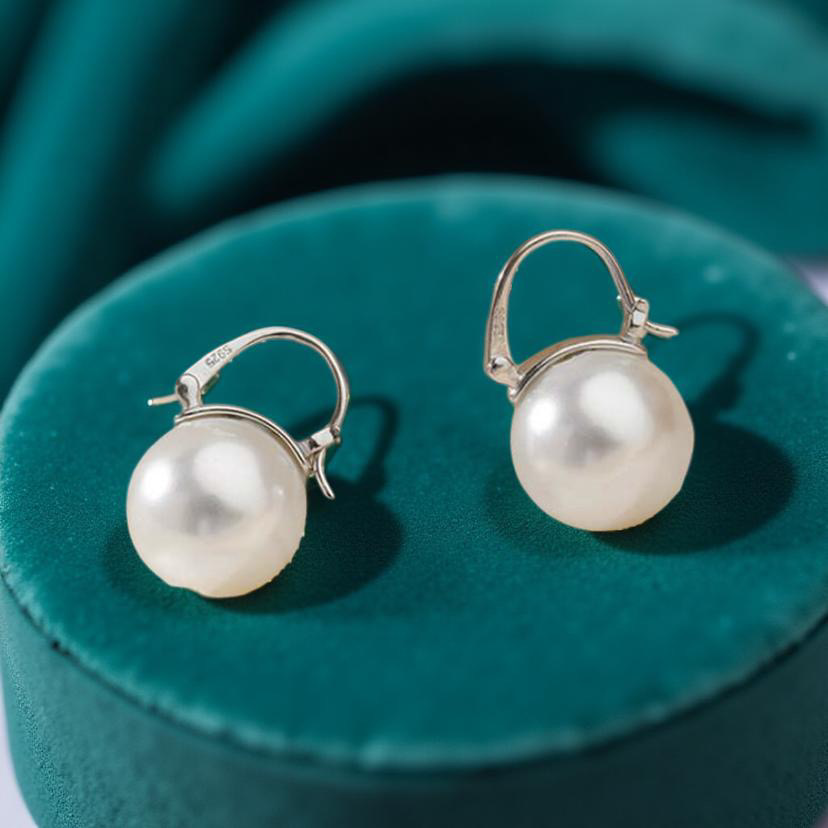 925 Sterling Silver Vintage Pearl Earrings