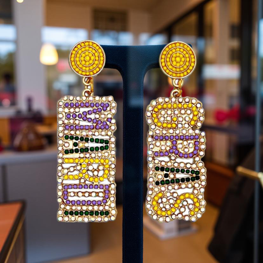 Mardi Gras Earrings Style 2