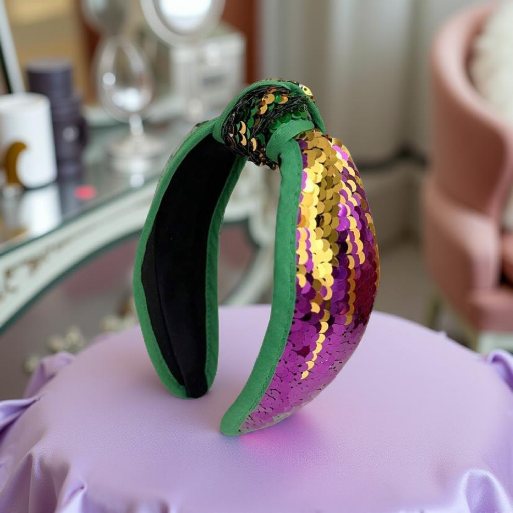 Sequin Mardi Gras Color Headband