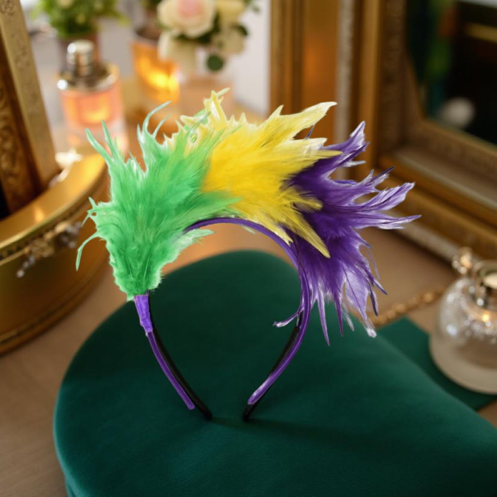 Feather Mardi Gras Headband